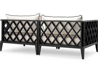 Eichholtz Outdoor Black Finish Sunbrella Canvas Sofa