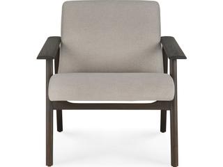 Ethnicraft Aspekt Warm Ash and Teak Dark Brown Lounge Chair