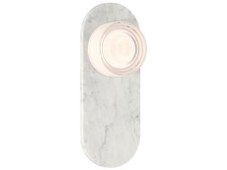 Sternn 1-Light Outdoor Wall Sconce in Marble White with Clear Wave Glass