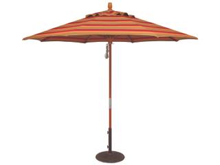 Treasure Garden Quick Ship Market Wood 9 Foot Octagon Pully Lift Patio Umbrella