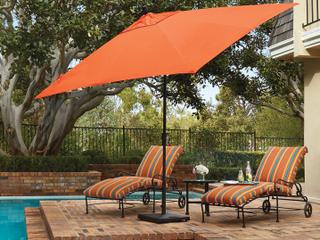 Treasure Garden Market Aluminum 8 x 10 Foot Rectangular Crank Lift Auto Tilt Outdoor Umbrella