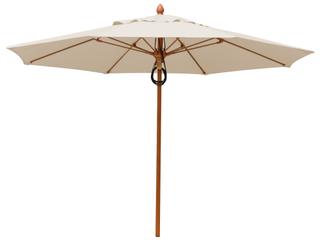 Fiberbuilt Outdoor Patio Umbrellas Prestige - Bridgewater Fiberglass 9 Foot Octagon Pulley & Pin Outdoor Patio Umbrella