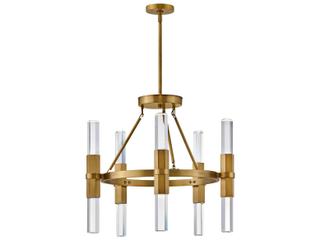 Fredrick Ramond Cecily 10-Light Heritage Brass Crystal Glass Chandelier