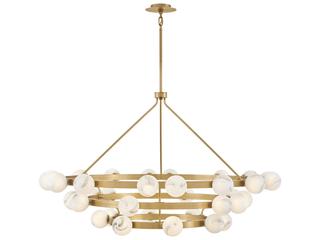 Fredrick Ramond Selene 36-Light Lacquered Brass Globe Chandelier