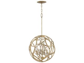 Fredrick Ramond Eve 3-Light Champagne Gold Crystal Candelabra Geometric Chandelier