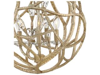 Fredrick Ramond Eve 3-Light Champagne Gold Crystal Candelabra Geometric Chandelier