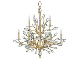 Fredrick Ramond Eve 9-Light Champagne Gold Crystal Candelabra Chandelier