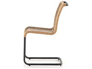 Four Hands Outdoor Grass Roots Charcoal Iron / Vintage Natural Rope Dining Chair