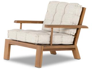Four Hands Outdoor Solano Faye Sand / Natural Teak Cushion Lounge Chair