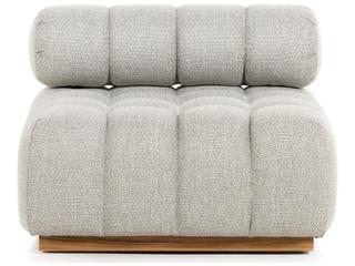 Four Hands Outdoor Solano Natural Teak / Faye Ash Cushion Armless Lounge Chair