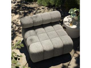 Four Hands Outdoor Solano Natural Teak / Faye Ash Cushion Armless Lounge Chair