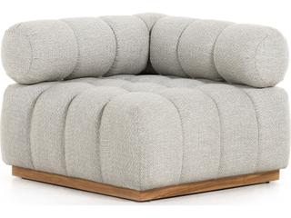 Roma Natural Teak Corner Sectional Piece with Faye Ash Cushion