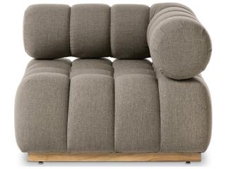 Four Hands Outdoor Solano Natural Teak Corner Lounge Chair with Alessi Fawn Cushion