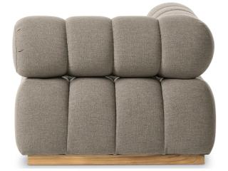 Four Hands Outdoor Solano Natural Teak Corner Lounge Chair with Alessi Fawn Cushion