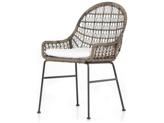 Grass Roots Bandera Woven Dining Chair with Stinson White Cushion