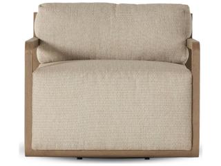 Four Hands Outdoor Solano Washed Brown Swivel Lounge Chair with Faye Sand Cushion