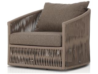 Solano Porto Outdoor Swivel Chair with Olefin Cushions in Ellor Brown