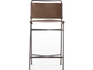 Four Hands Irondale Wharton Distressed Brown Waxed Black Counter Stool
