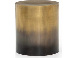 Four Hands Asher Cameron Round Metal Ombre Antique Brass End Table