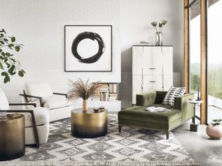 Four Hands Asher Cameron Round Metal Ombre Antique Brass End Table