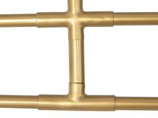 Four Hands Stockton 3-Light Dark Brown Leather Antique Brass LED Linear Chandelier