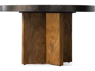 Four Hands Wesson Natural Brown Guanacaste Aged Metal Poker Game Table