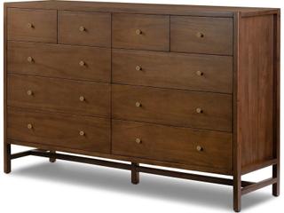 Four Hands Patten Sullivan 10-Drawers Brown Acacia Wood Double Dresser