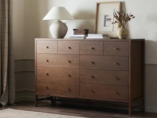 Four Hands Patten Sullivan 10-Drawers Brown Acacia Wood Double Dresser