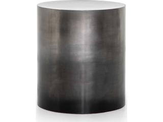 Cameron Round End Table in Ombre Antique Pewter Iron