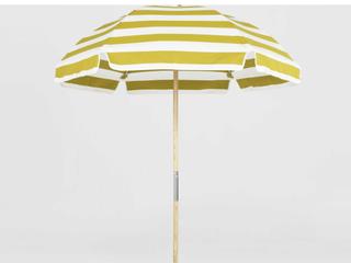 Frankford Quick Ship Avalon Fiberglass Beach 6.5 Foot Hexagon Manual Lift Outdoor Patio Umbrella