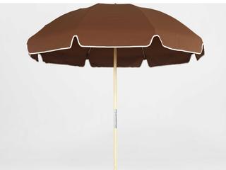 Frankford Quick Ship Emerald Beach Ash Wood 7.5 Foot Octagon Manual Lift Outdoor Umbrella