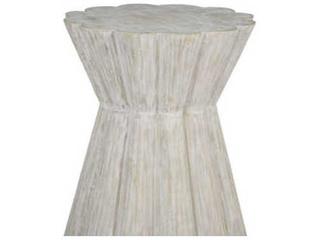 Gabby Annie Round Light Whitewashed Wood End Table