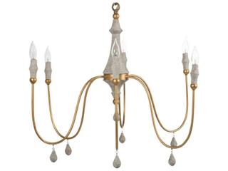 Gabby Clay 6-Light Vintage Gold Gray Candelabra Chandelier