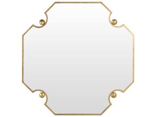 Gabby Monet Antique Brass Clear Mirror Yellow Wall