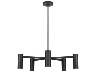 Generation Lighting Zentro 5-Light Midnight Black Cylinder Chandelier