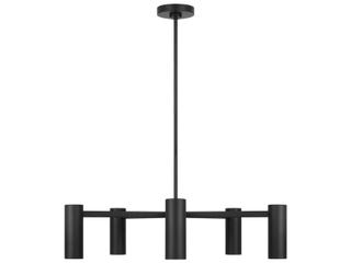 Generation Lighting Zentro 5-Light Midnight Black Cylinder Chandelier