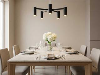 Generation Lighting Zentro 5-Light Midnight Black Cylinder Chandelier