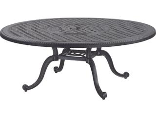 Gensun Grand Terrace Cast Aluminum Round Patio Chat Table with Umbrella Hole