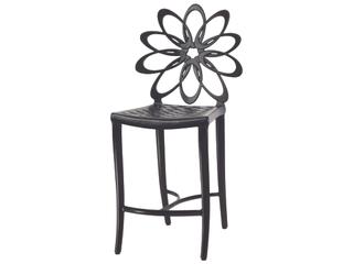 Custom Fabric Options — Lotus Cast Aluminum Outdoor Patio Counter Stool - in Ruby