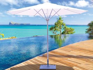 Galtech Quick Ship Commercial 11 Foot Silver Pulley Lift Outdoor Patio Umbrella