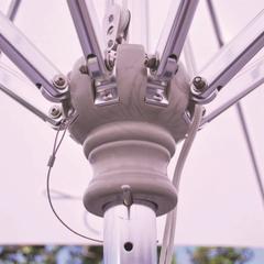 Galtech Quick Ship Commercial 11 Foot Silver Pulley Lift Outdoor Patio Umbrella