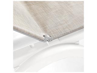Grosfillex Jamaica Beach Sling Resin White Adjustable Outdoor Patio Chaise Lounge in Straw