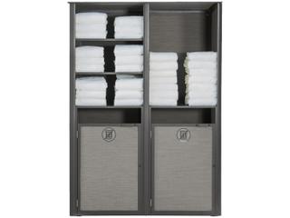 Grosfillex Sunset Sling Aluminum Solid Gray/Volcanic Black Towel Valet Double Unit