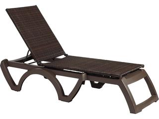 Bronze with Bronze Frame - Sold in 16 — Java Resin Wicker Bronze Adjustable Patio Chaise Lounge in Bronze