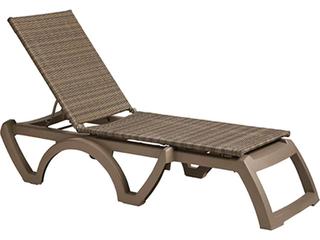 French Taupe with French Taupe Frame - Sold in 2 — Java Resin Wicker French Taupe Adjustable Patio Chaise Lounge in French Taupe
