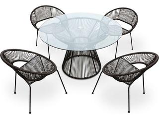 Harmonia Living Closeouts Acapulco Woven Strap 5 Piece Outdoor Dining Set