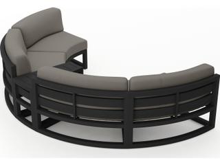 Harmonia Living Avion Aluminum Black 3 Piece Curved Sectional Outdoor Lounge Set