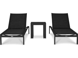 Harmonia Living Lift Aluminum Sling 3 Piece Chaise Outdoor Lounge Set