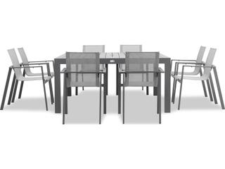 Harmonia Living Lift Aluminum Sling 9 Piece Outdoor Patio Dining Set