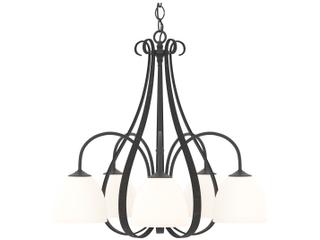 Hubbardton Forge Sweeping 5-Light Glass Bell Chandelier